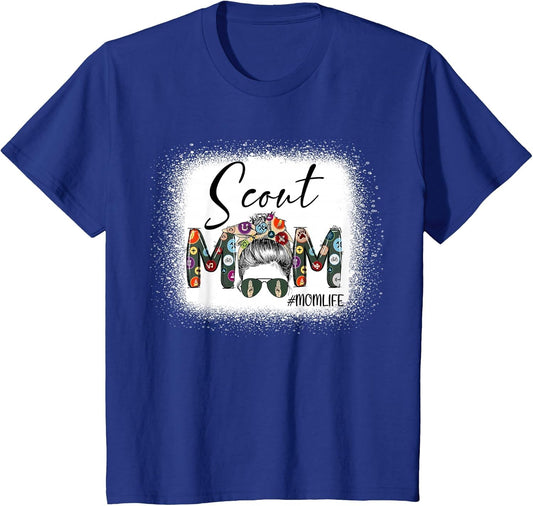 Scouting Scout Mom Life Messy Bun Hair Bleached Mother's Day