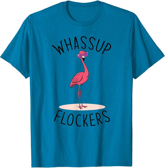 Whassup Flockers? Funny Vintage Pink Flamingo Sunglasses