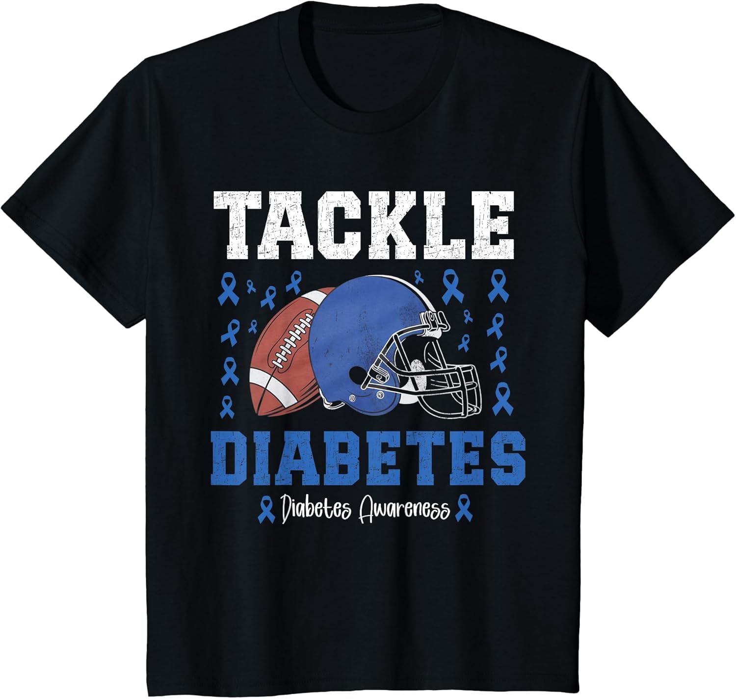 Tackle Diabetes Football Diabetes Awareness Blue Ribbon