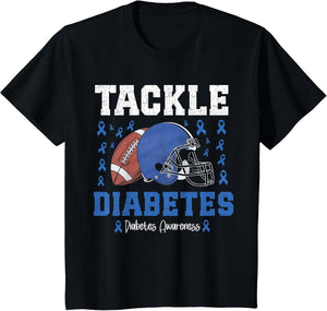 Tackle Diabetes Football Diabetes Awareness Blue Ribbon
