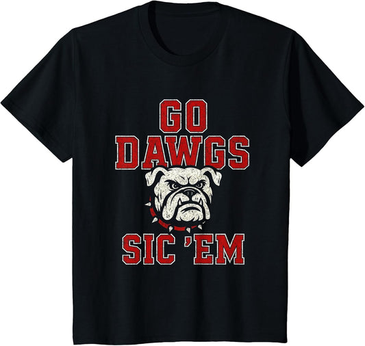 Go Dawgs Sic Em Bulldog School Spirit Women Kids