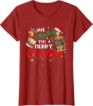 We Whiskey You A Merry Christmas Funny Wine Drinking Lover