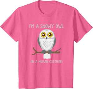 Snowy Owl Costume Funny Cute Owls Shirt