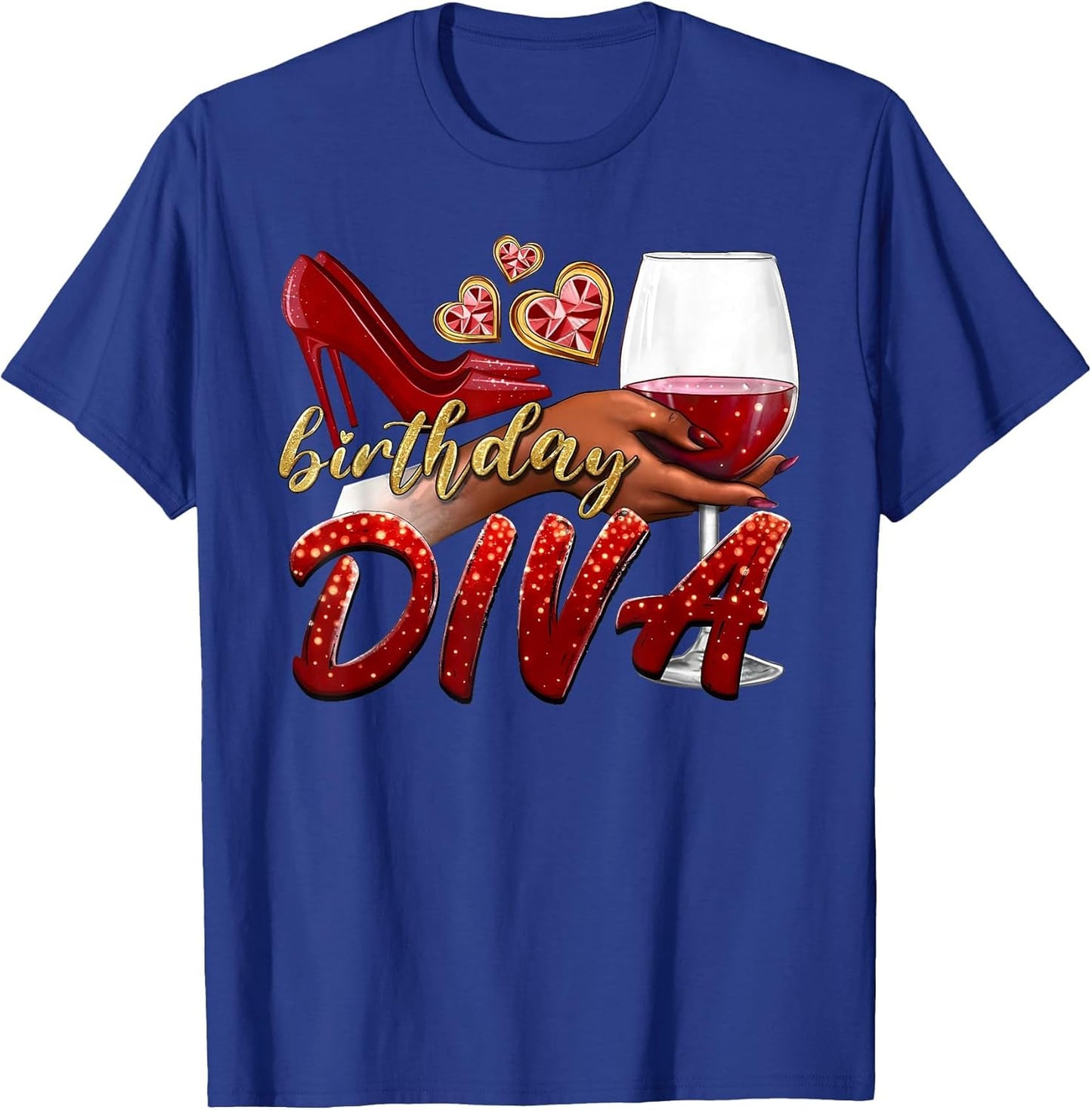 Funny Birthday Diva Happy Birthday Heels Shoes and Champagne