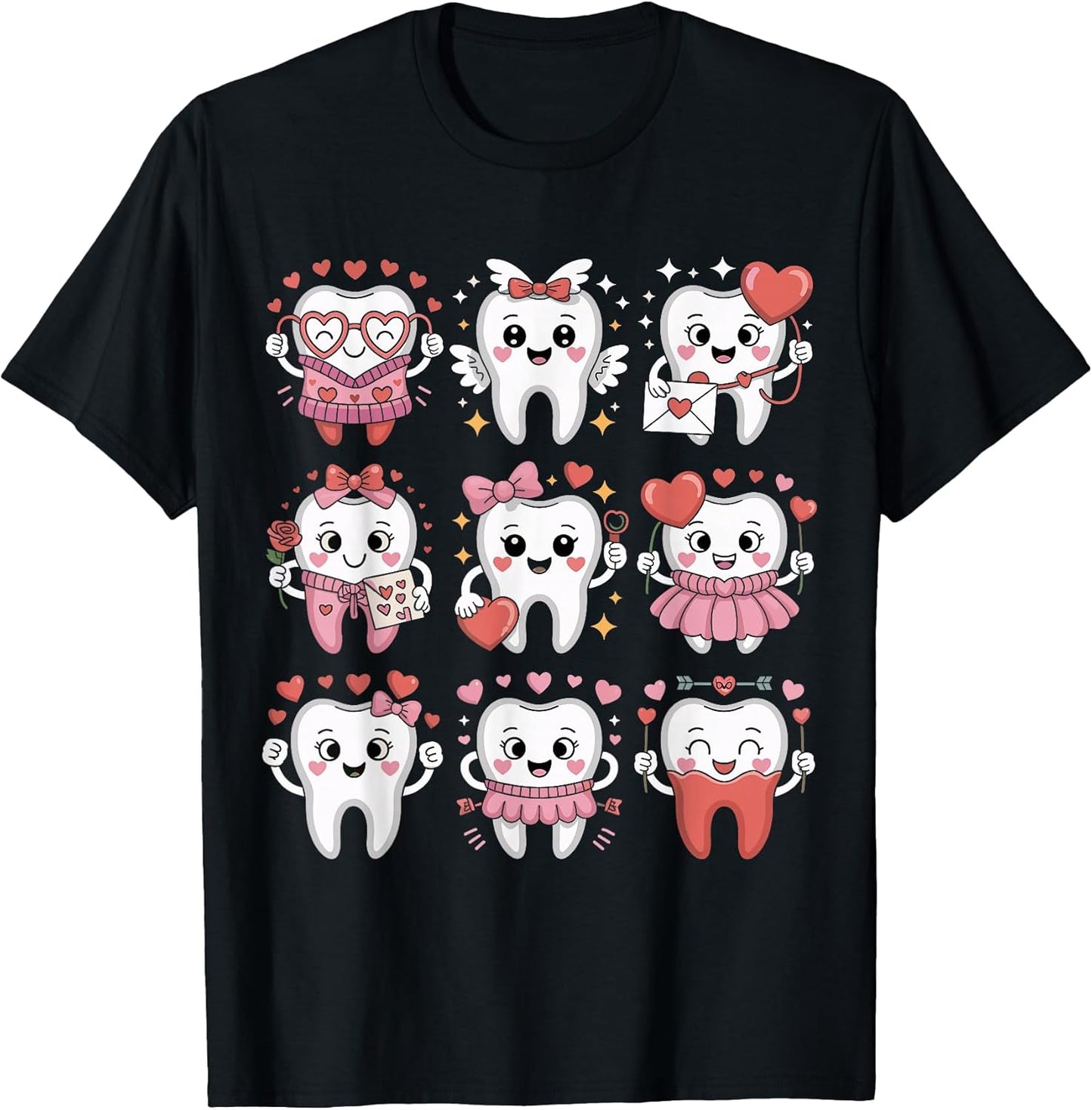 Dental Valentines Day Dentist Assistant Teeth Tooth Hearts