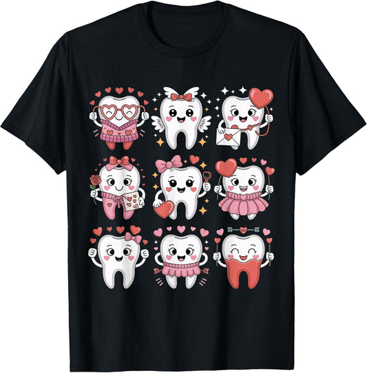 Dental Valentines Day Dentist Assistant Teeth Tooth Hearts