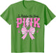in October We Wear Pink Coquette Bow Breast Cancer Fight