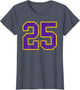 Purple Gold Number 25 Jersey Player Uniform #25 Grunge