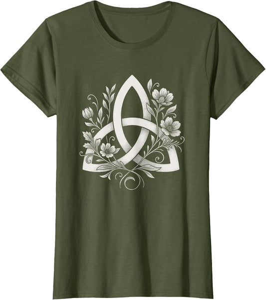 Celtic Knot Triquetra Druid Floral Flowers Pagan Symbol Art