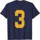 Number 3 Numbered Uniform Sports Team Jersey 3rd Birthday