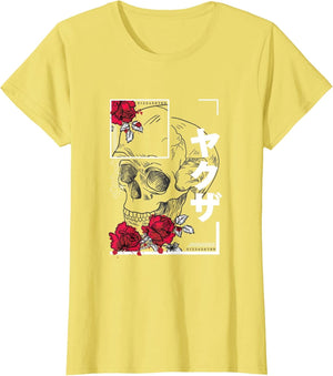 Skull and Flowers Urban Art Style Graphic