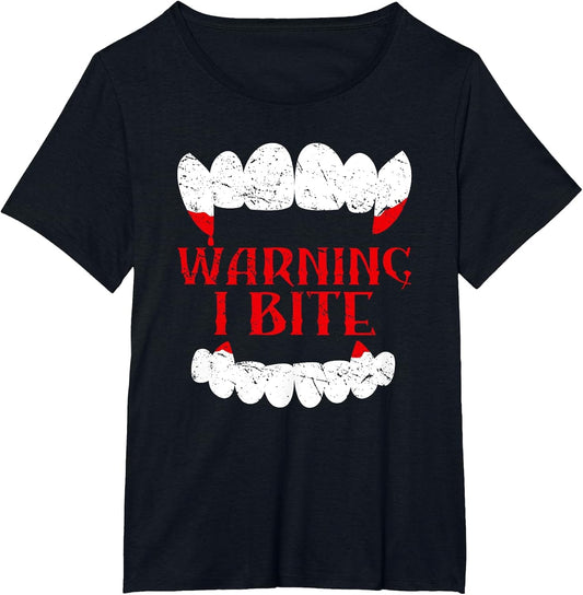 Halloween Vampire Design Warning I Bite Scary Vampire Funny