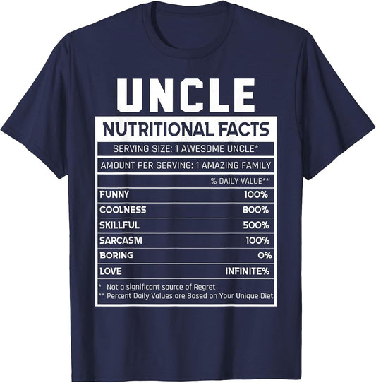 Uncle Nutritional Facts Funny Uncle Niece Nephew Love