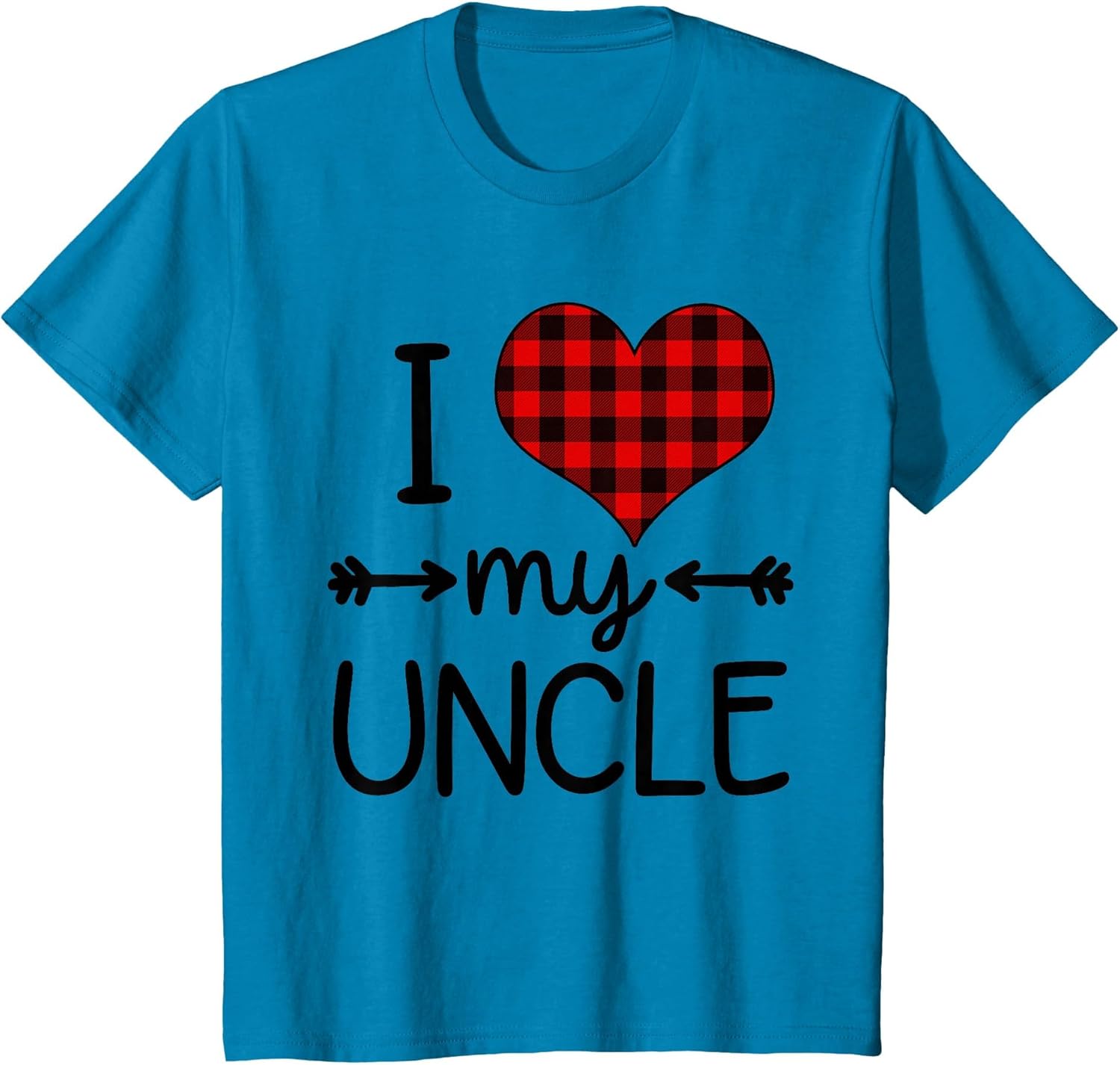 I Love My Uncle Heart Plaid for Babies and Toddlers