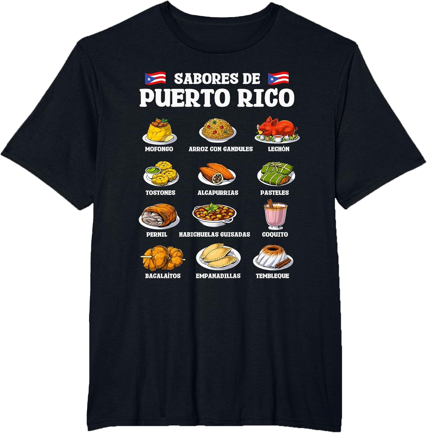 Puerto Rico Foods Boricua Flag Proud Puerto Rican Heritage
