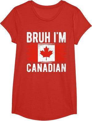 Bruh I'm Canadian Canada Flag Funny Canadian Boys Kids