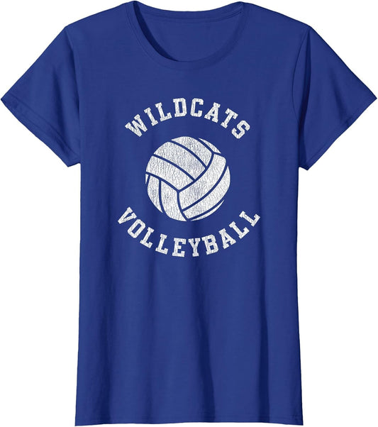 Wildcats Volleyball Retro Distressed Team VB Graphic