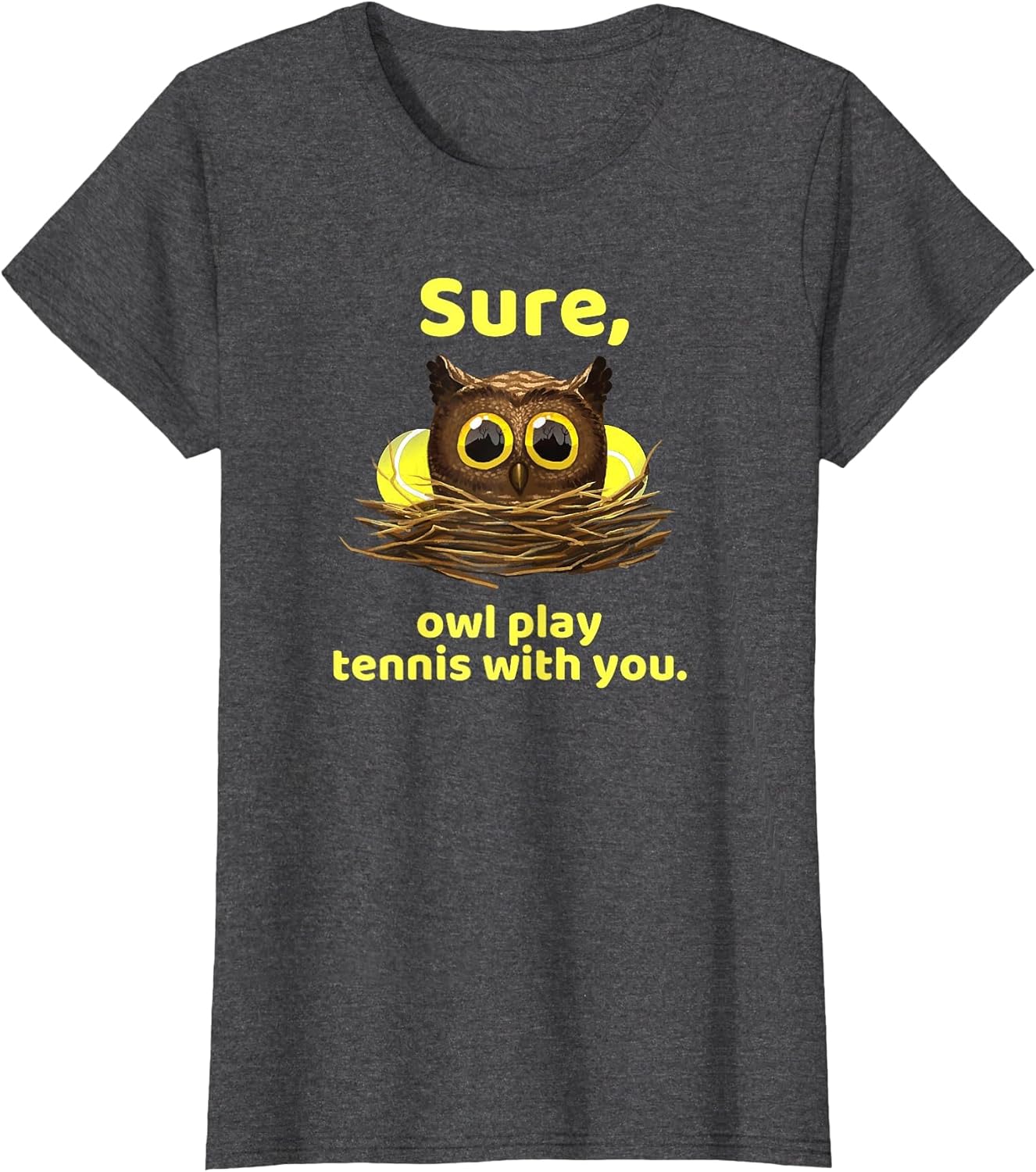 Funny Tennis Ball Owl Sure, Owl Play Tennis with You