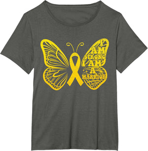 I Am Strong I Am a Warrior Childhood Cancer Awareness
