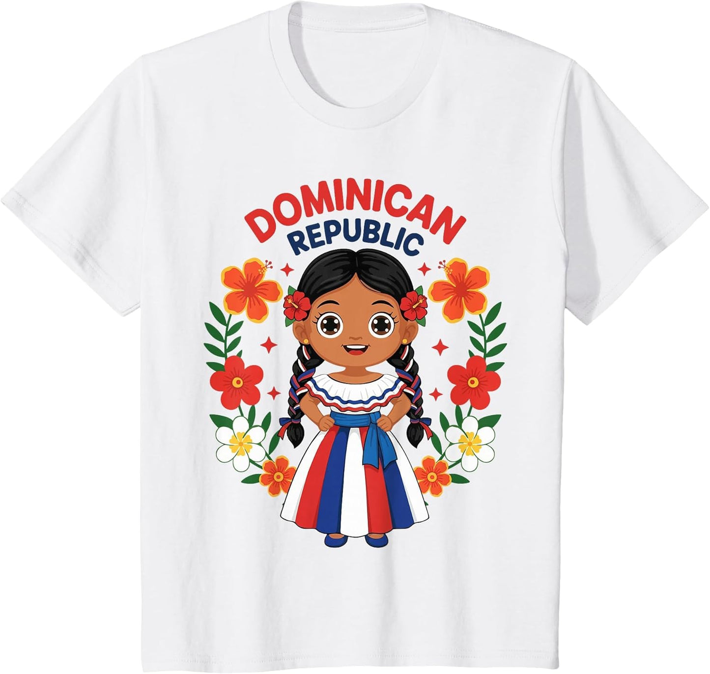 Dominican Republic Dominican Girl Traditional Dress Flowers