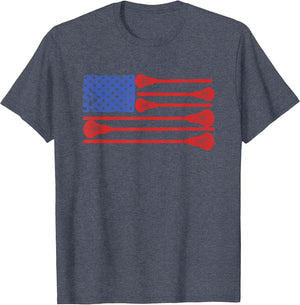 Lacrosse Sticks American Flag - Retro Patriotic Lax