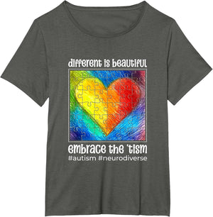 Different is Beautiful Embrace The Tism Autism Neurodiverse