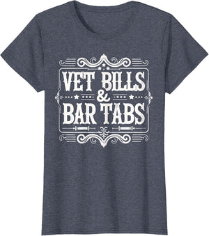 Vet Bills and Bar Tabs Funny Vintage Horse Lovers Art