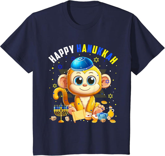 Happy Hanukkah Monkey Costume Jewish Symbols Menorah Lover