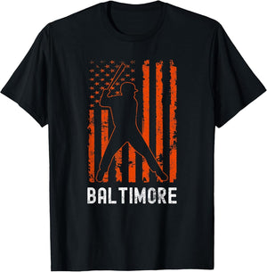 Baltimore Maryland American Flag Baseball Weathered
