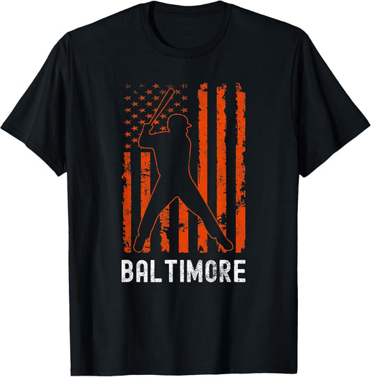 Baltimore Maryland American Flag Baseball Weathered