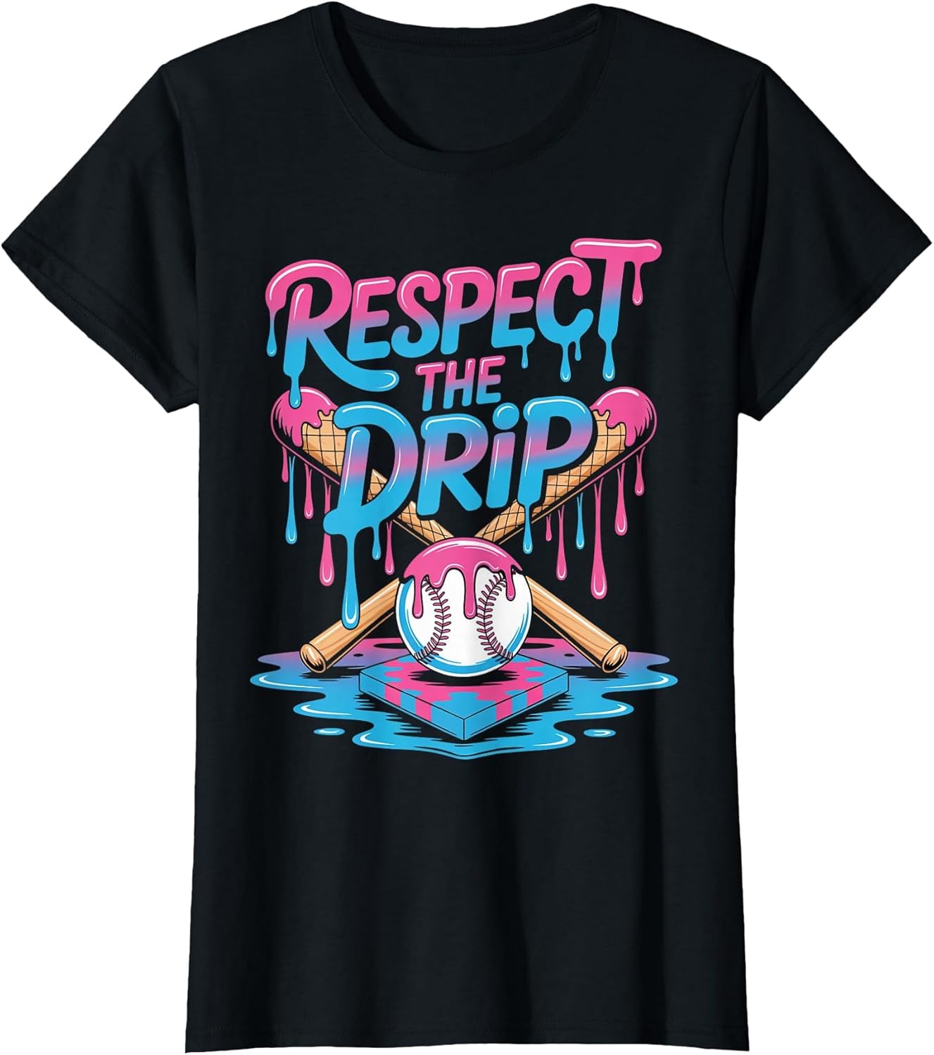 Respect The Drip Ice Cream Drip Men Women Game Baseball Drip