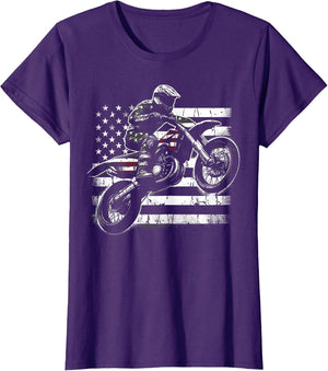 Dirt Bike American Flag Motocross Biker
