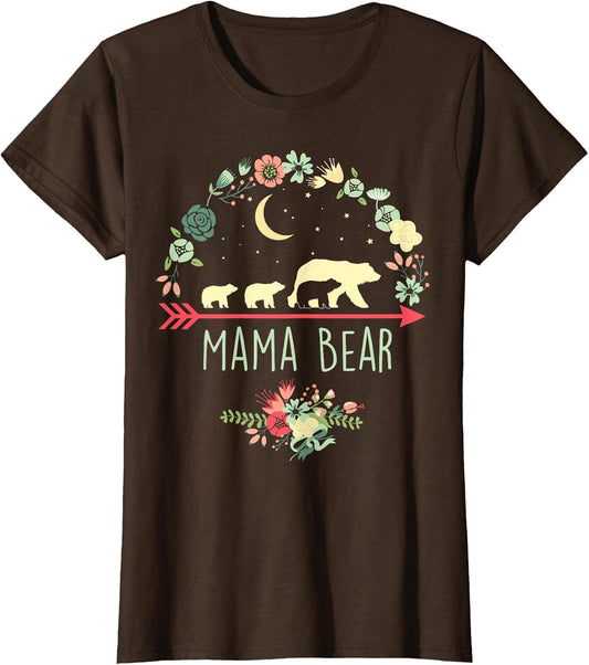 Mama Bear with 3 Cubs Shirt Floral Mother's Day