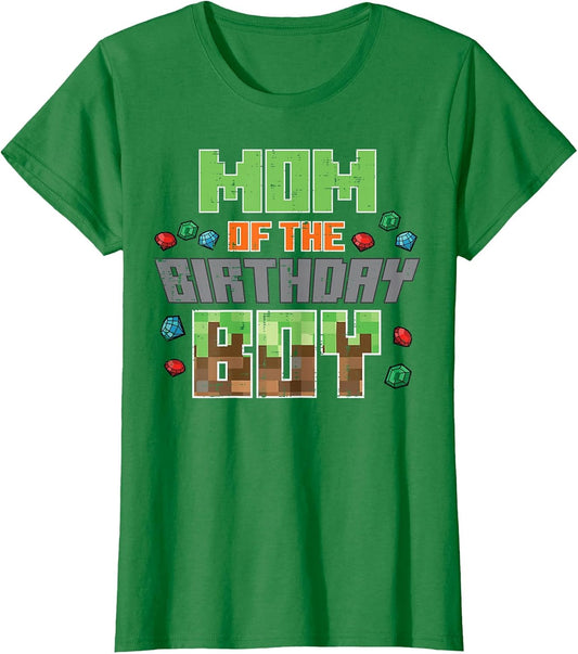 Mom of Birthday Boy Pixel Gaming Bday Party Women