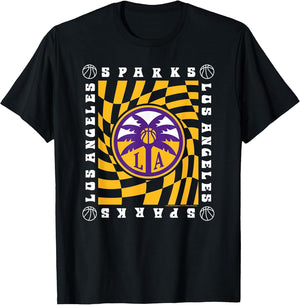 WNBA Los Angeles Sparks Retro Wavy Checkerboard