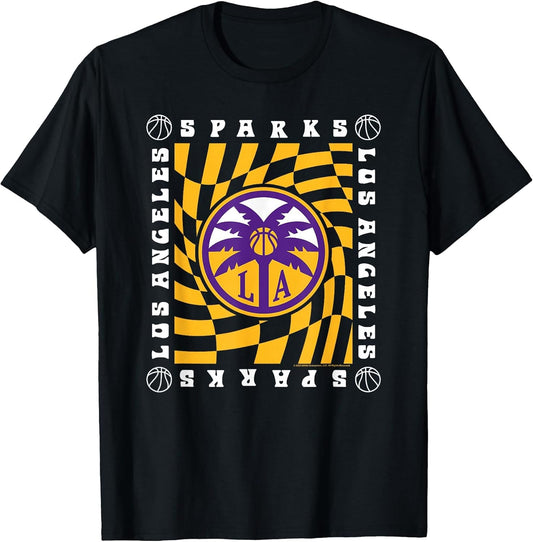 WNBA Los Angeles Sparks Retro Wavy Checkerboard