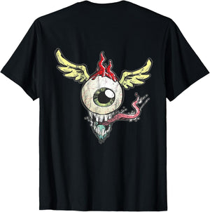 Flying Eyeball with Wings Fire and Teeth