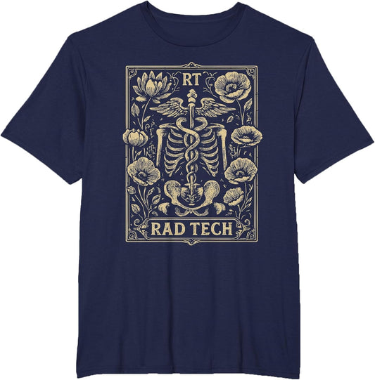 Rad Tech Tarot Card Skeleton Floral Goth Radiology Xray Tech