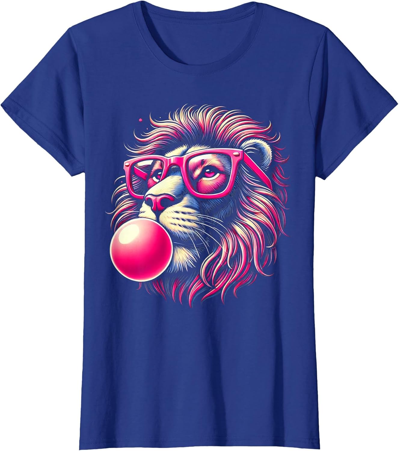 Funny Lion Blowing Bubble Gum Art