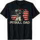 Best Pitbull Dad Ever Shirt Us Flag Vintage Fathers Day