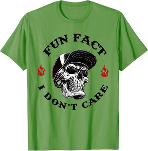 Fun Fact I Don't Care Funny Skeleton Saying Quote Men Women