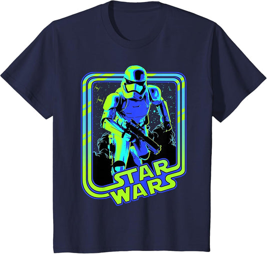 Kids Star Wars Classic Stormtrooper Retro Neon Glow Poster