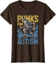 Punks for Autism Skeleton Mohawk Boots Flames Awareness