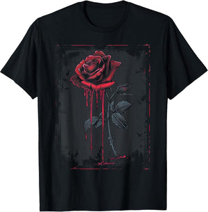 Anime Goth Withered Rose Blood Gothic Art Punk Vintage Edgy
