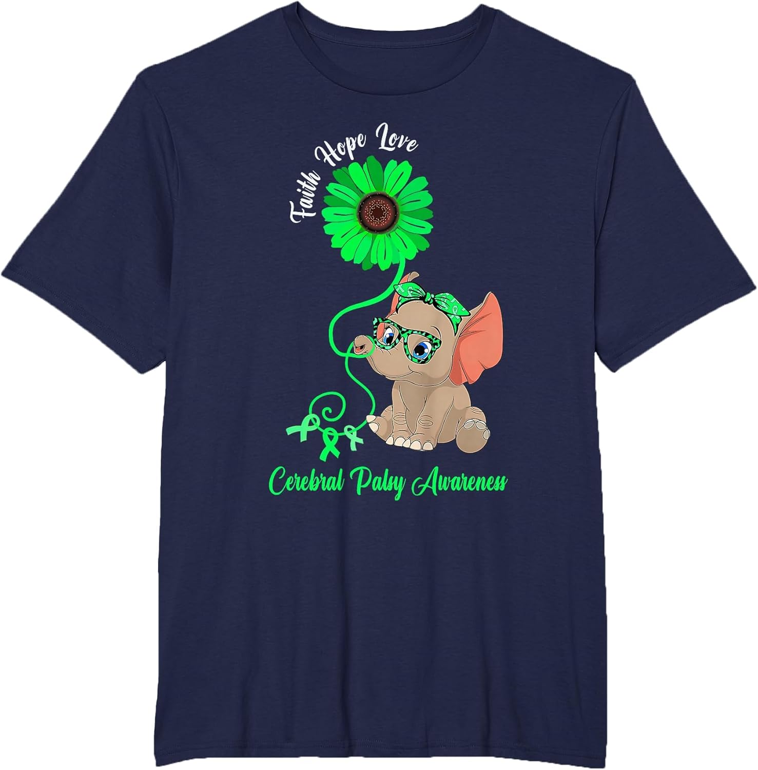 Cerebral Palsy Awareness Elephant Faith Hope Love Sunflower