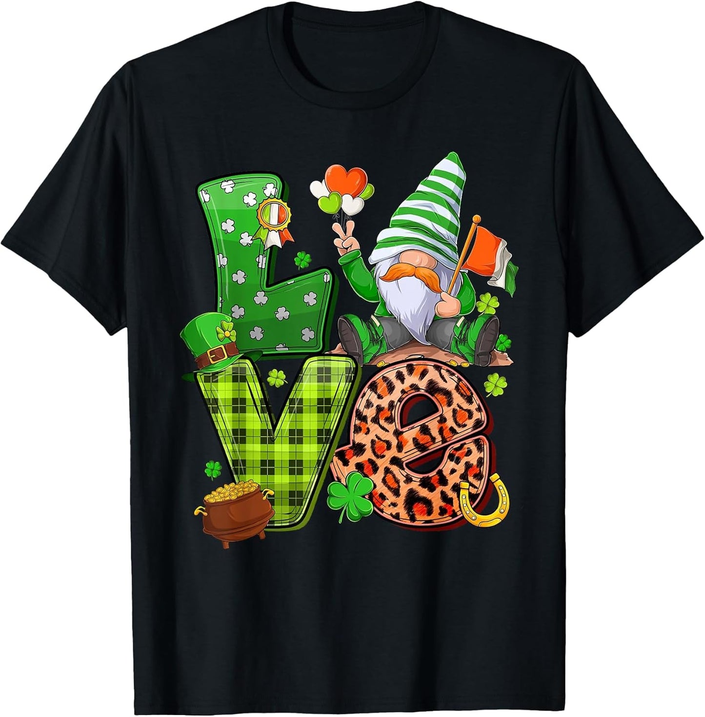 Funny Love Gnomes St Patricks Day Gnome Shamrock Men Women
