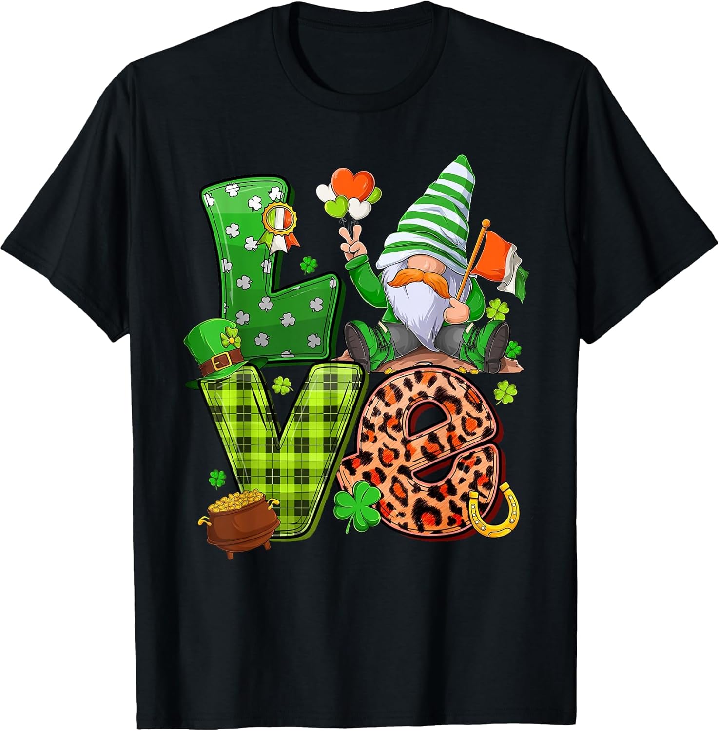 Funny Love Gnomes St Patricks Day Gnome Shamrock Men Women