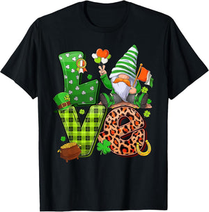 Funny Love Gnomes St Patricks Day Gnome Shamrock Men Women