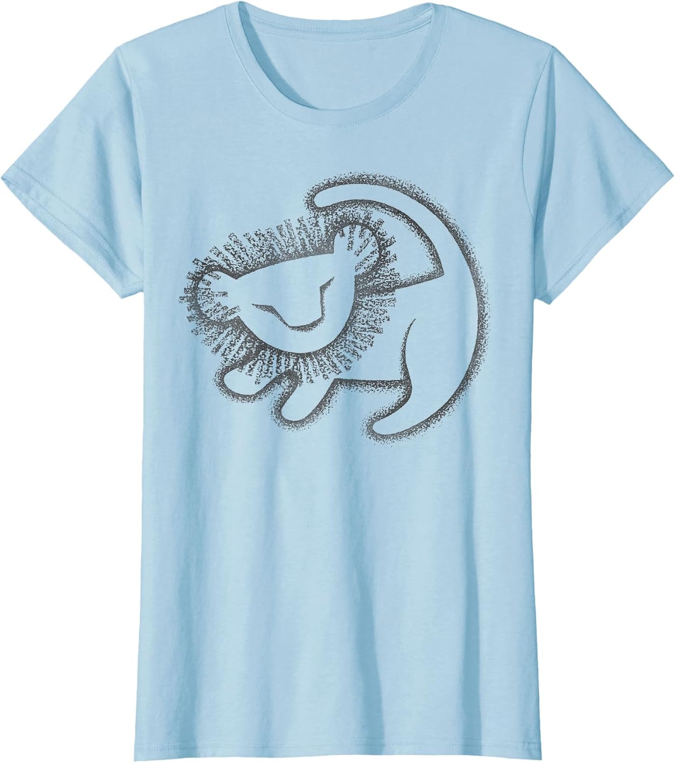 Disney The Lion King Simple Line Art Simba Cave Painting , Women, Baby Blue, Medium
