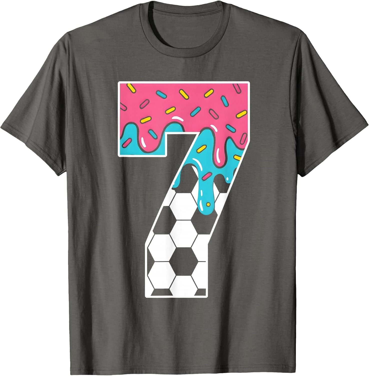 Soccer 7 Year Old Ice Cream Drip Youth 7th Birthday Boy 7
